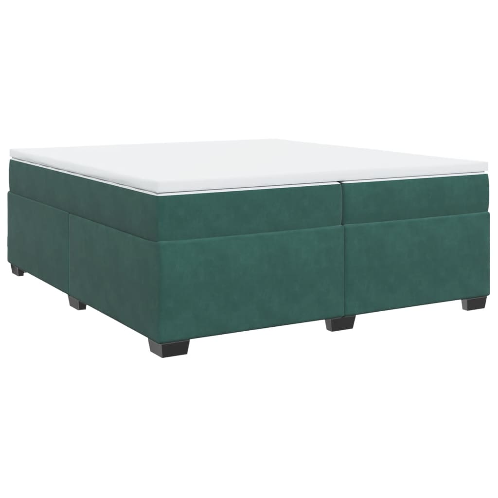 Sommier à lattes de lit et matelas Vert foncé 200x200cm Velours - XIOS