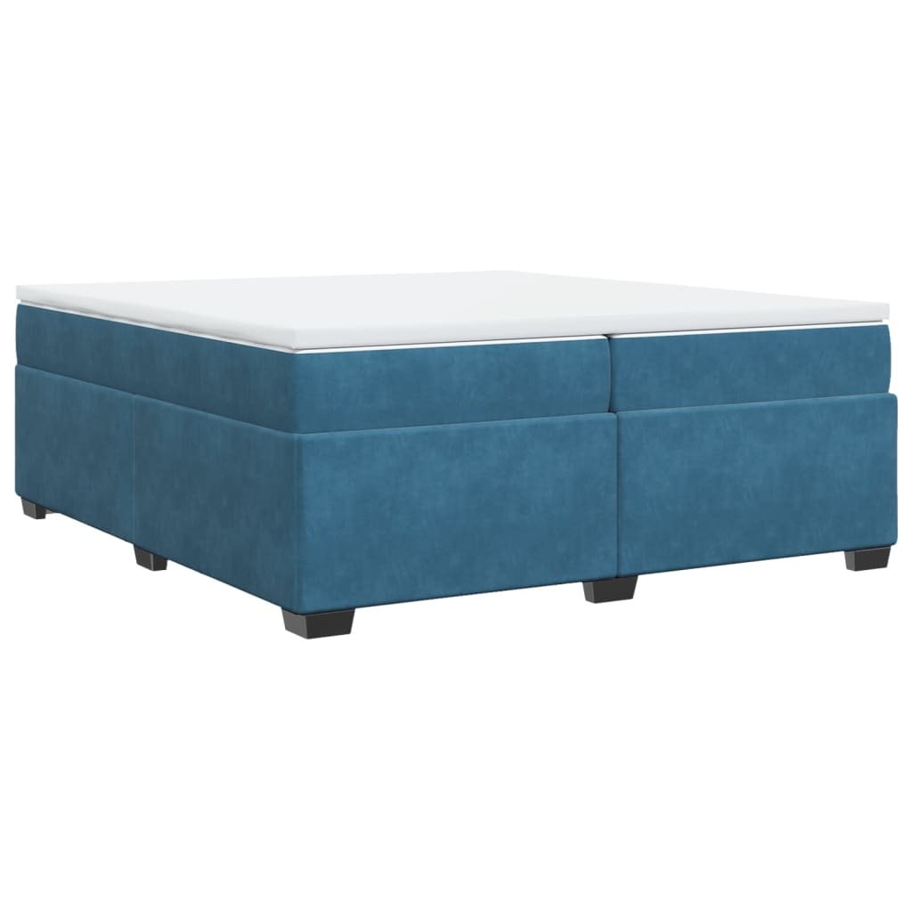 Sommier à lattes de lit et matelas Bleu foncé 200x200cm Velours - XIOS