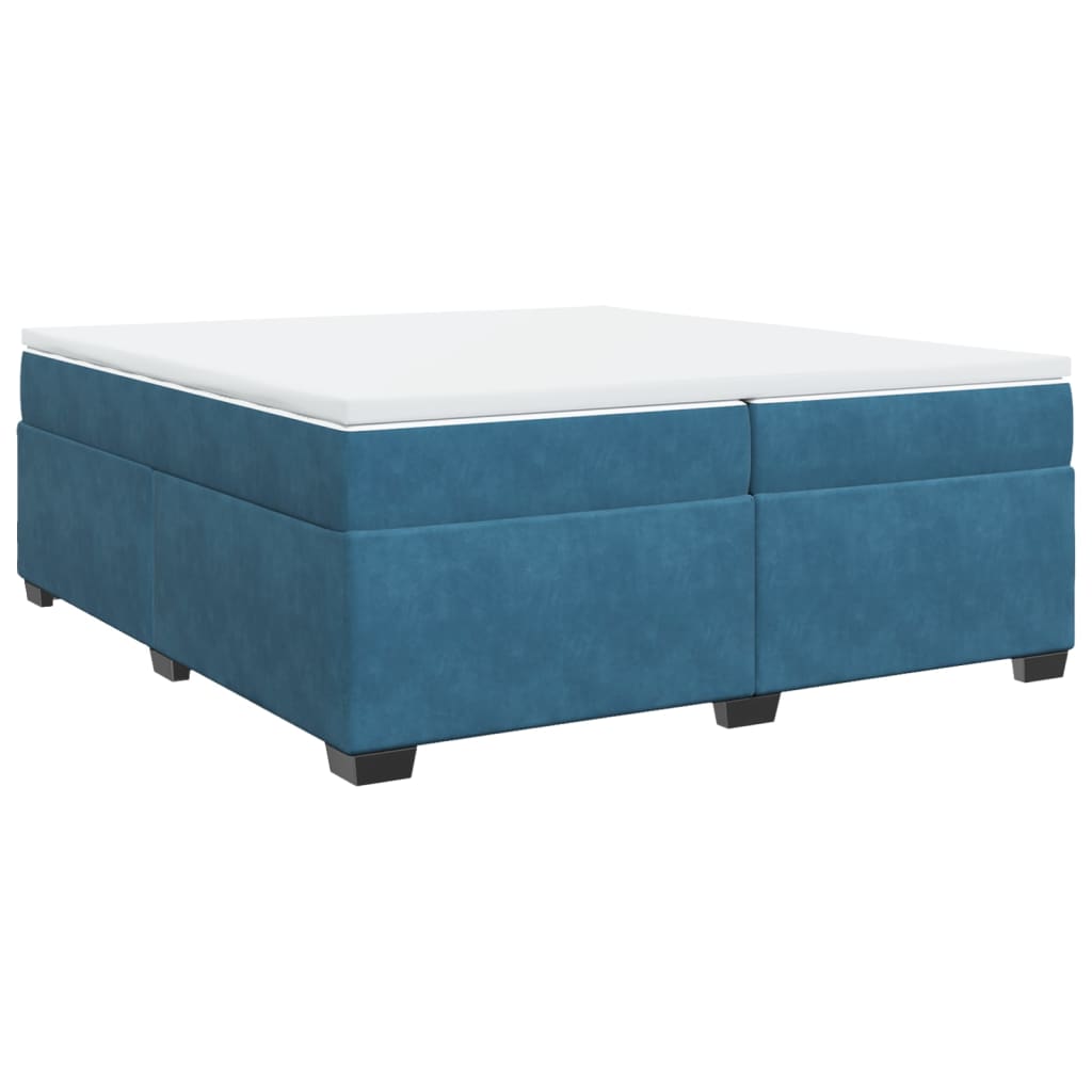 Sommier à lattes de lit et matelas Bleu foncé 200x200cm Velours - XIOS