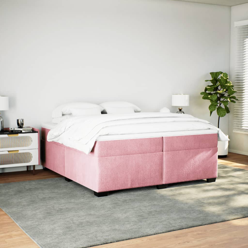 Sommier à lattes de lit avec matelas Rose 200x200 cm Velours - XIOS