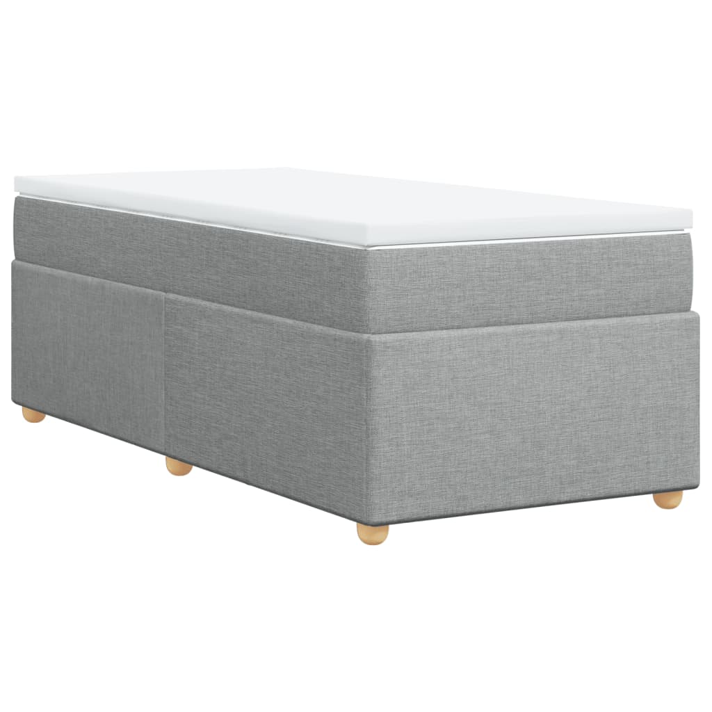 Sommier à lattes de lit avec matelas gris clair 80x200 cm tissu - XIOS