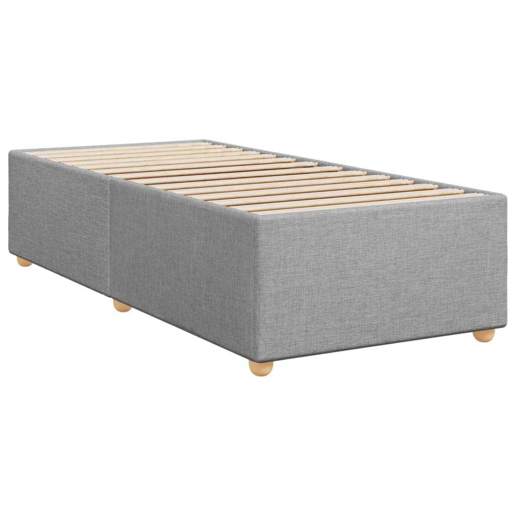 Sommier à lattes de lit avec matelas gris clair 80x200 cm tissu - XIOS
