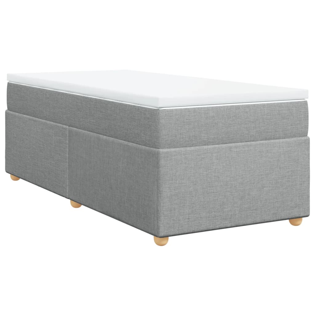 Sommier à lattes de lit avec matelas gris clair 80x200 cm tissu - XIOS