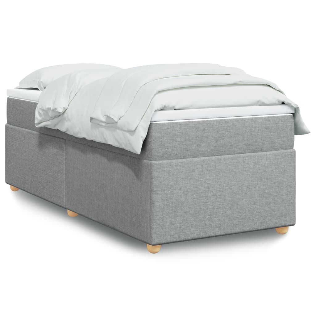 Sommier à lattes de lit avec matelas gris clair 80x200 cm tissu - XIOS