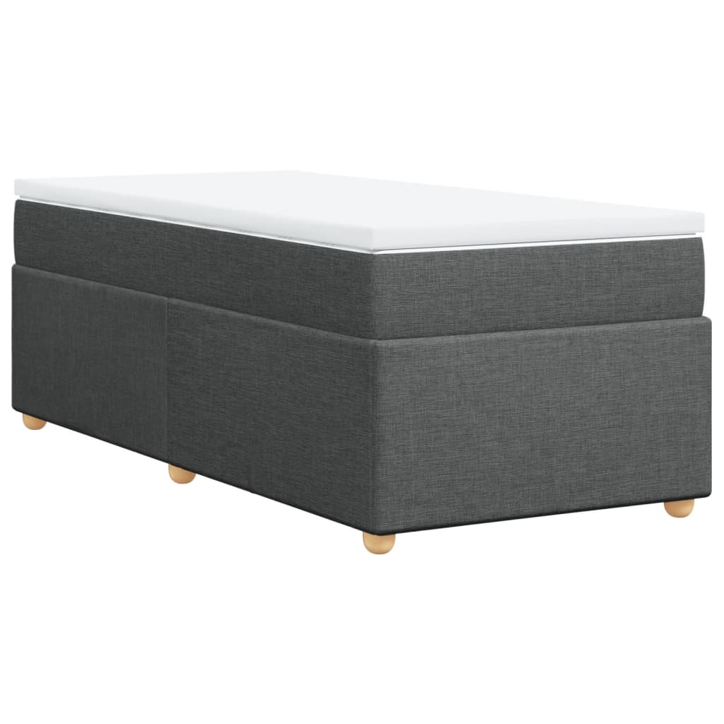 Sommier à lattes de lit et matelas Gris foncé 90x190 cm Tissu - XIOS