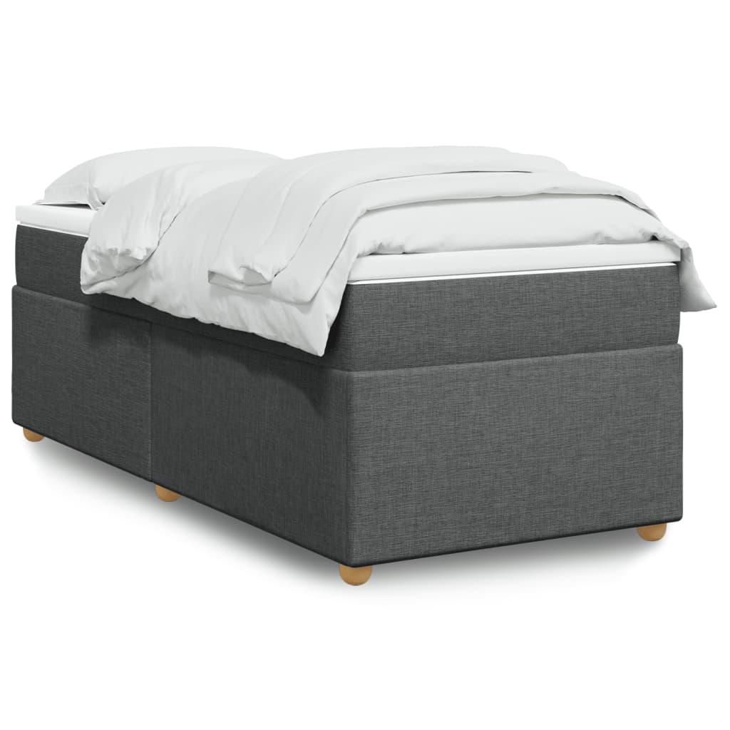 Sommier à lattes de lit et matelas Gris foncé 90x190 cm Tissu - XIOS