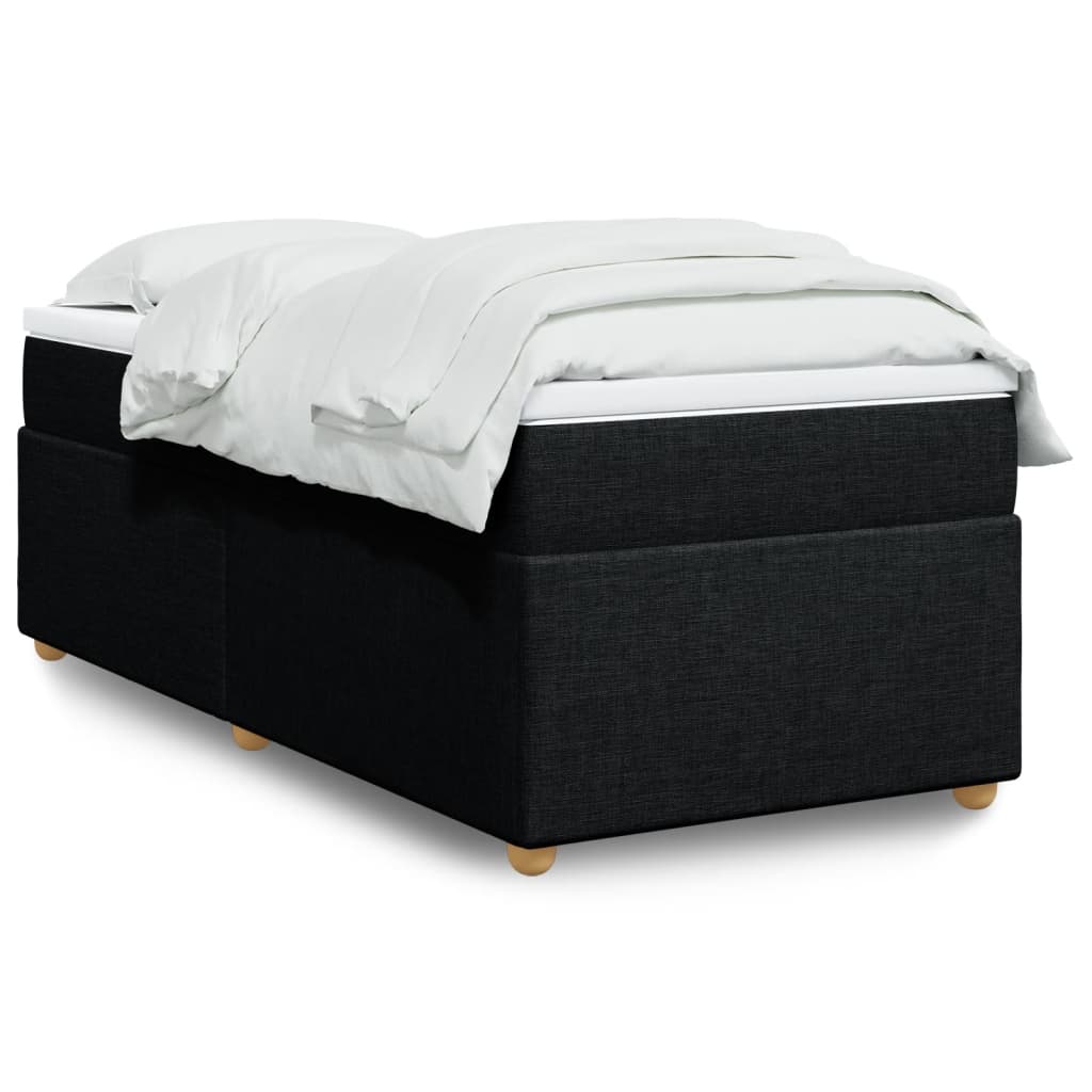 Sommier à lattes de lit avec matelas Noir 90x190 cm Tissu - XIOS