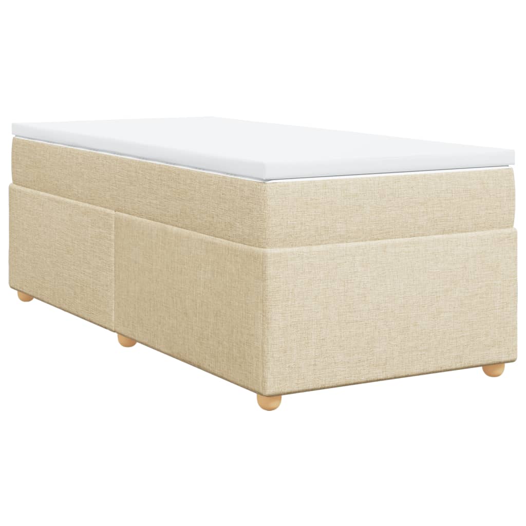 Sommier à lattes de lit et matelas Crème 90x190 cm Tissu - XIOS