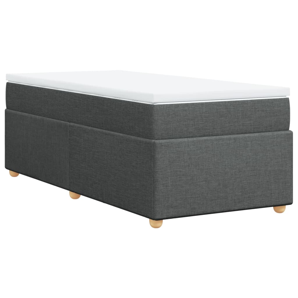 Sommier à lattes de lit avec matelas Gris foncé 100x200cm Tissu - XIOS