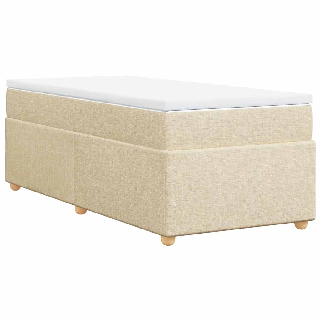 Sommier à lattes de lit avec matelas Crème 100x200 cm Tissu - XIOS