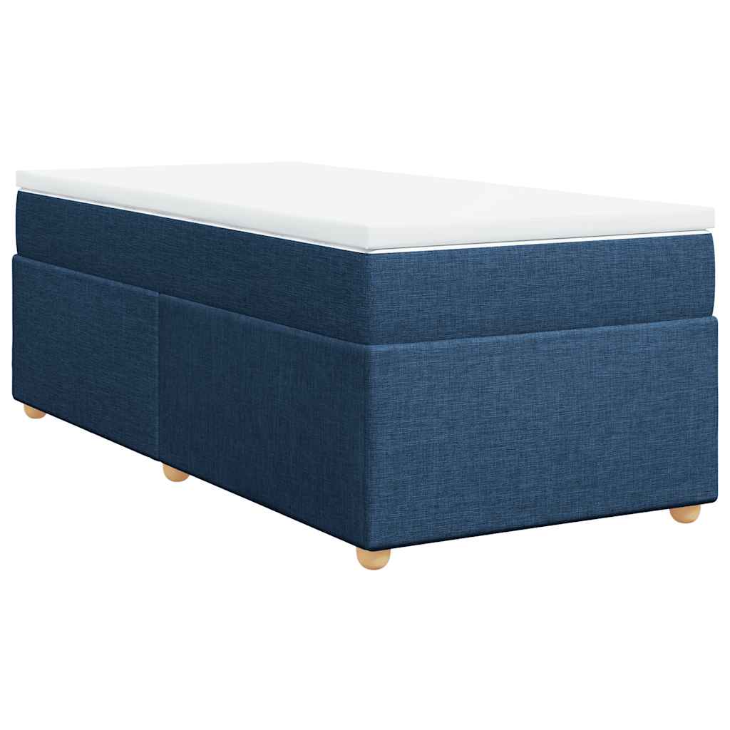 Sommier à lattes de lit avec matelas Bleu 100x200 cm Tissu - XIOS