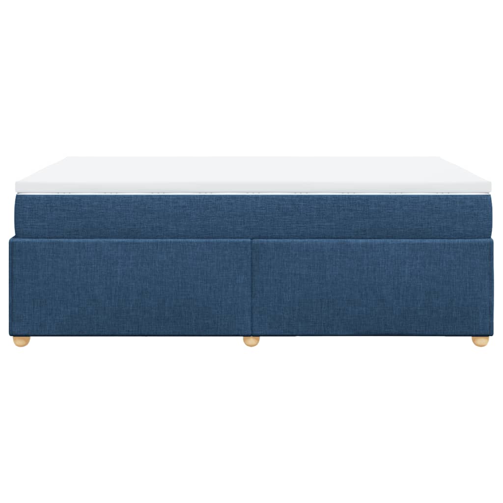 Sommier à lattes de lit avec matelas bleu 120x190 cm tissu - XIOS