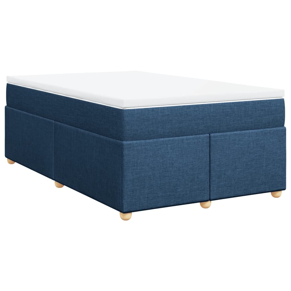 Sommier à lattes de lit avec matelas bleu 120x190 cm tissu - XIOS