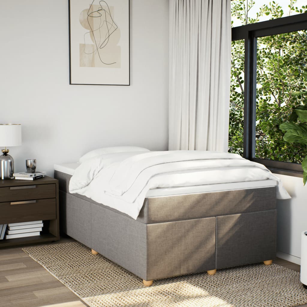 Sommier à lattes de lit avec matelas Taupe 120x200 cm Tissu - XIOS