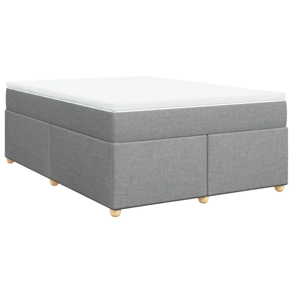 Sommier à lattes de lit avec matelas Gris clair 140x190cm Tissu - XIOS