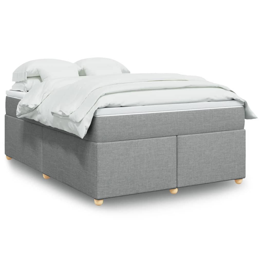 Sommier à lattes de lit avec matelas Gris clair 140x190cm Tissu - XIOS
