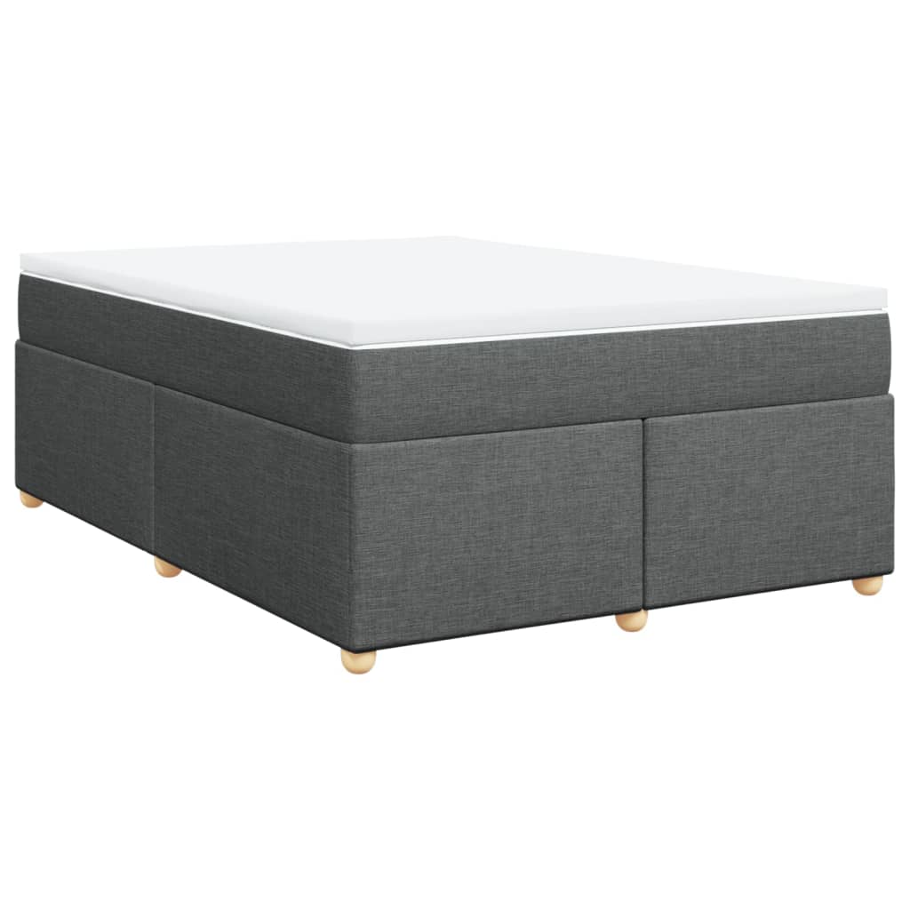 Sommier à lattes de lit avec matelas Gris foncé 140x190cm Tissu - XIOS