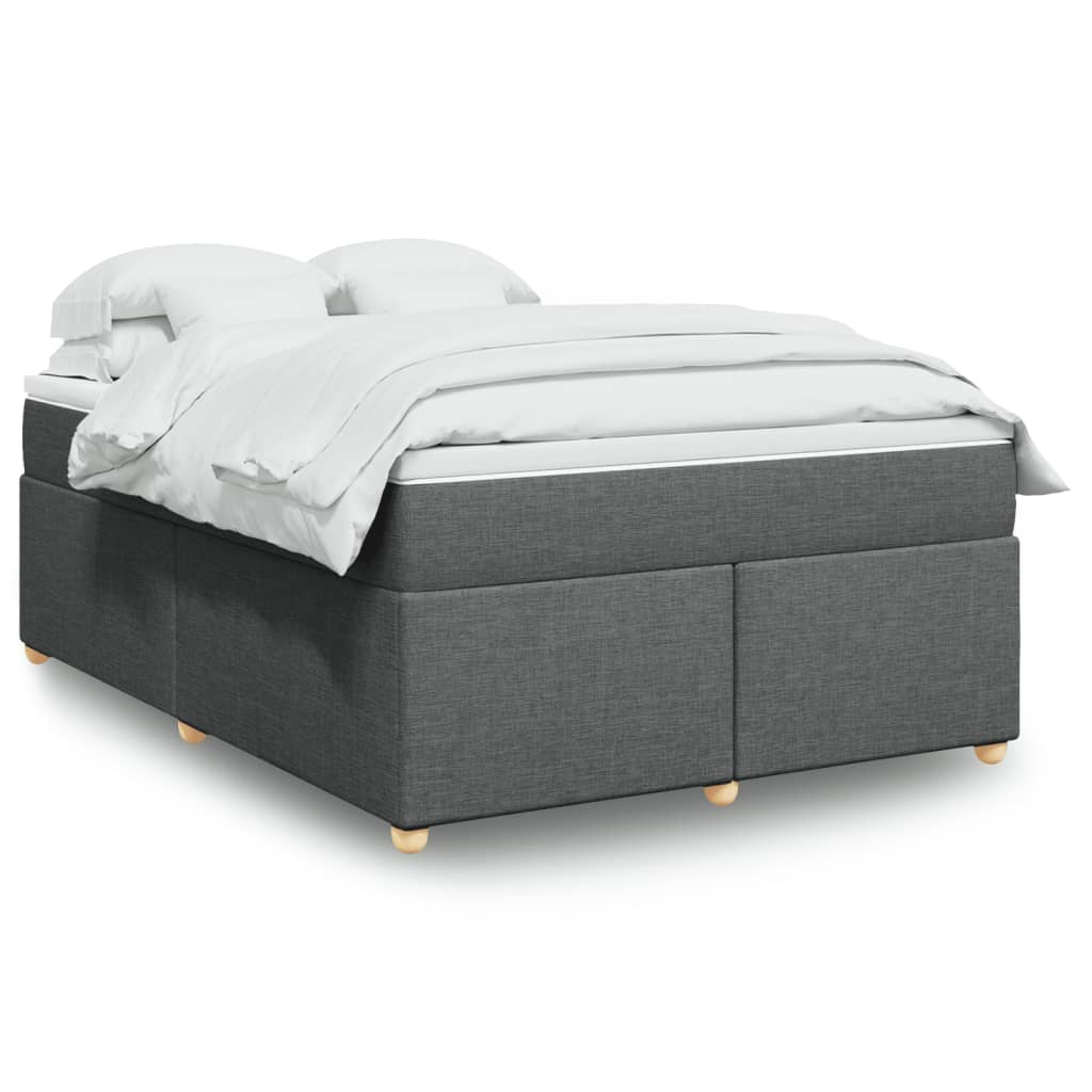 Sommier à lattes de lit avec matelas Gris foncé 140x190cm Tissu - XIOS