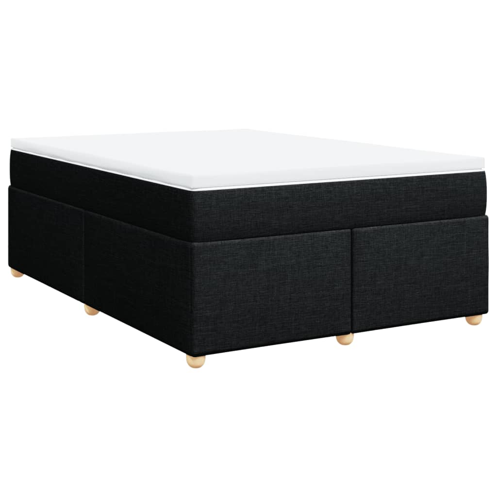 Sommier à lattes de lit avec matelas Noir 140x190 cm Tissu - XIOS