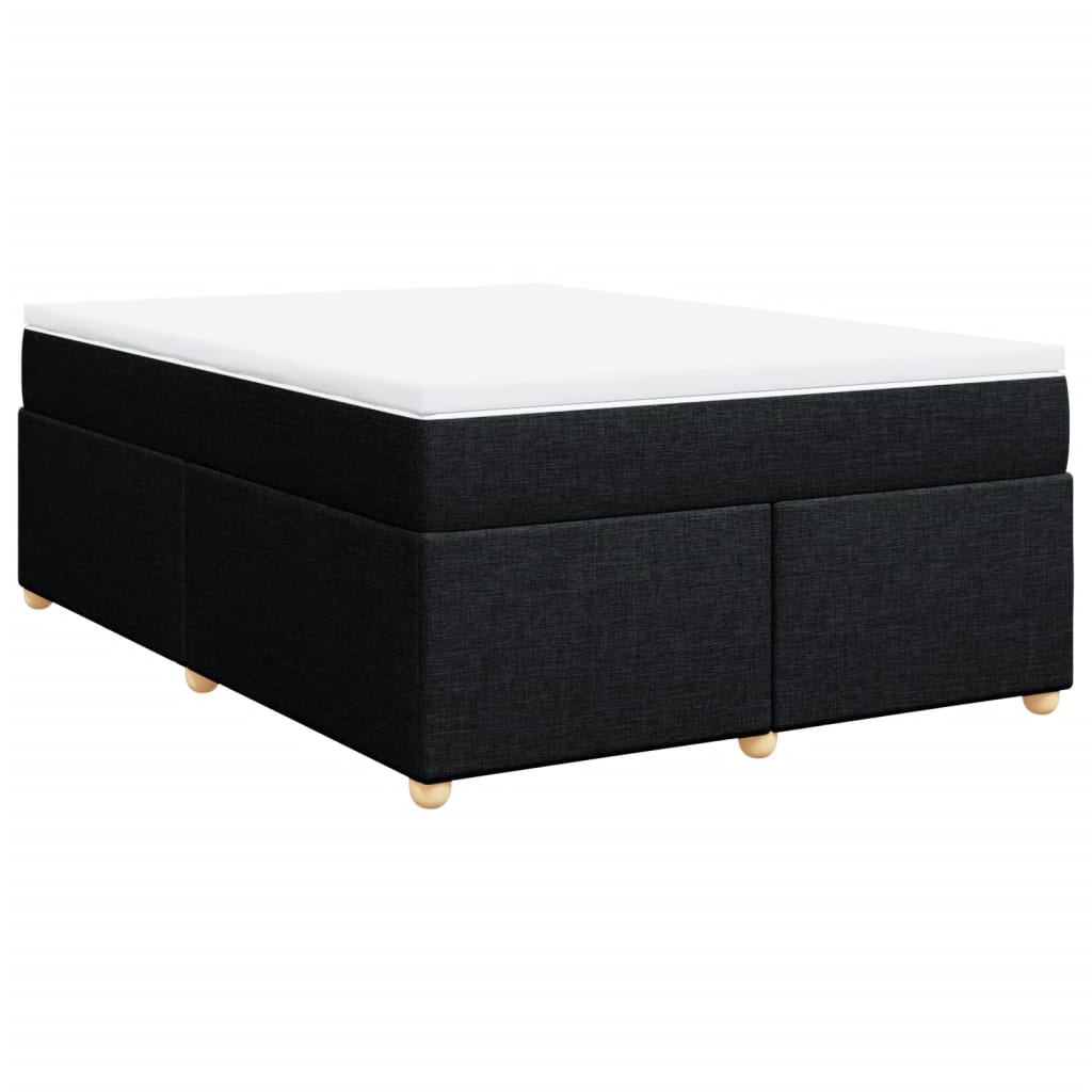 Sommier à lattes de lit avec matelas Noir 140x190 cm Tissu - XIOS