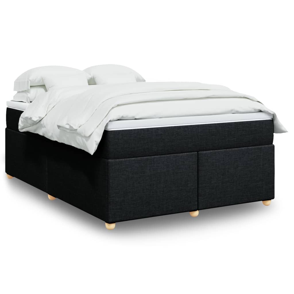 Sommier à lattes de lit avec matelas Noir 140x190 cm Tissu - XIOS