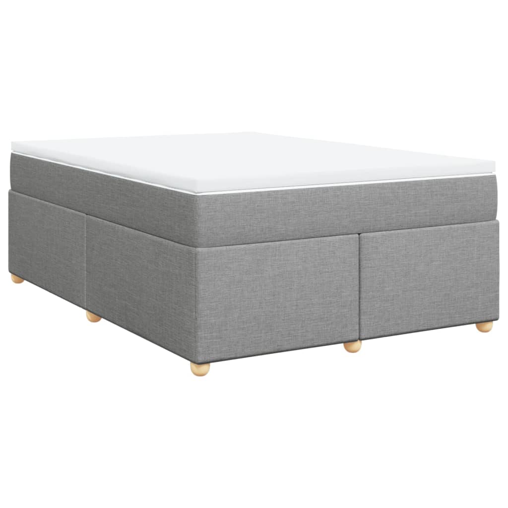 Sommier à lattes de lit avec matelas Gris clair 140x200cm Tissu - XIOS