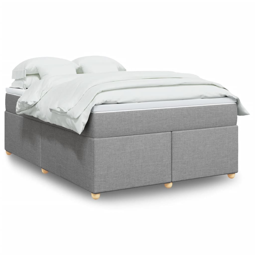 Sommier à lattes de lit avec matelas Gris clair 140x200cm Tissu - XIOS