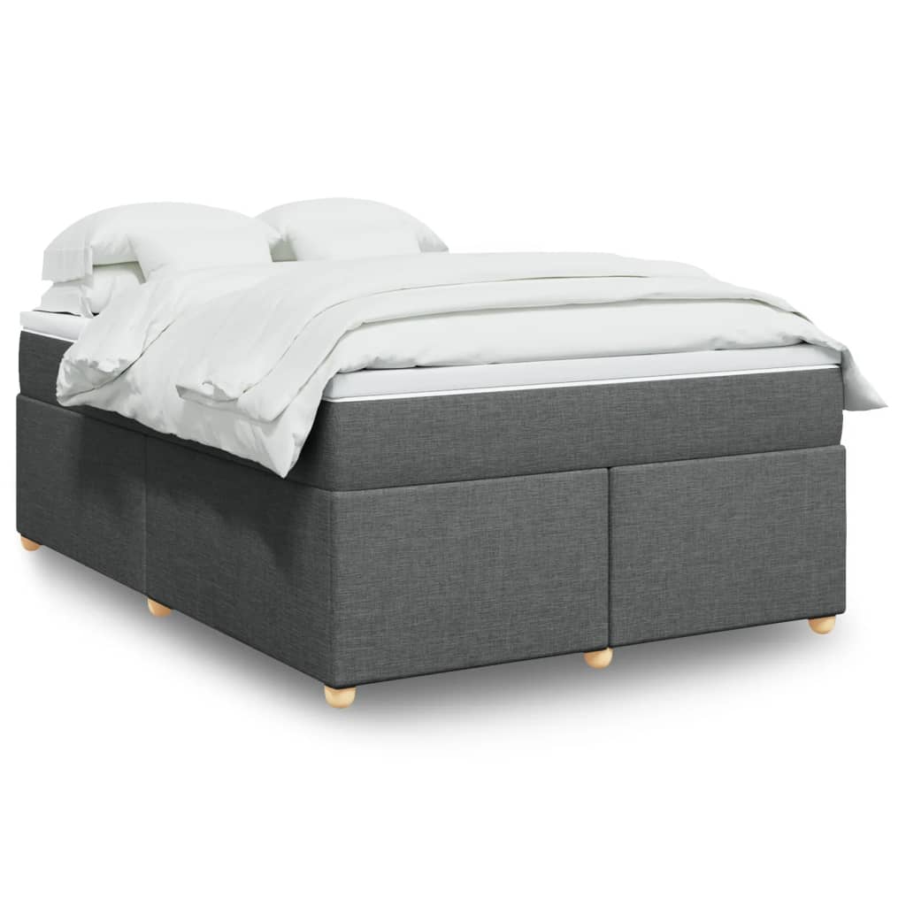 Sommier à lattes de lit avec matelas Gris foncé 140x200cm Tissu - XIOS