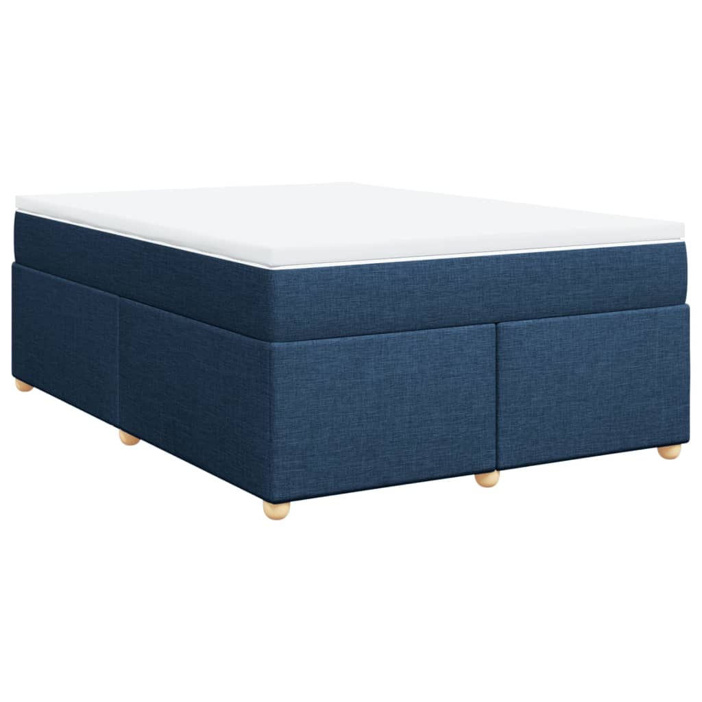Sommier à lattes de lit avec matelas Bleu 140x200 cm Tissu - XIOS