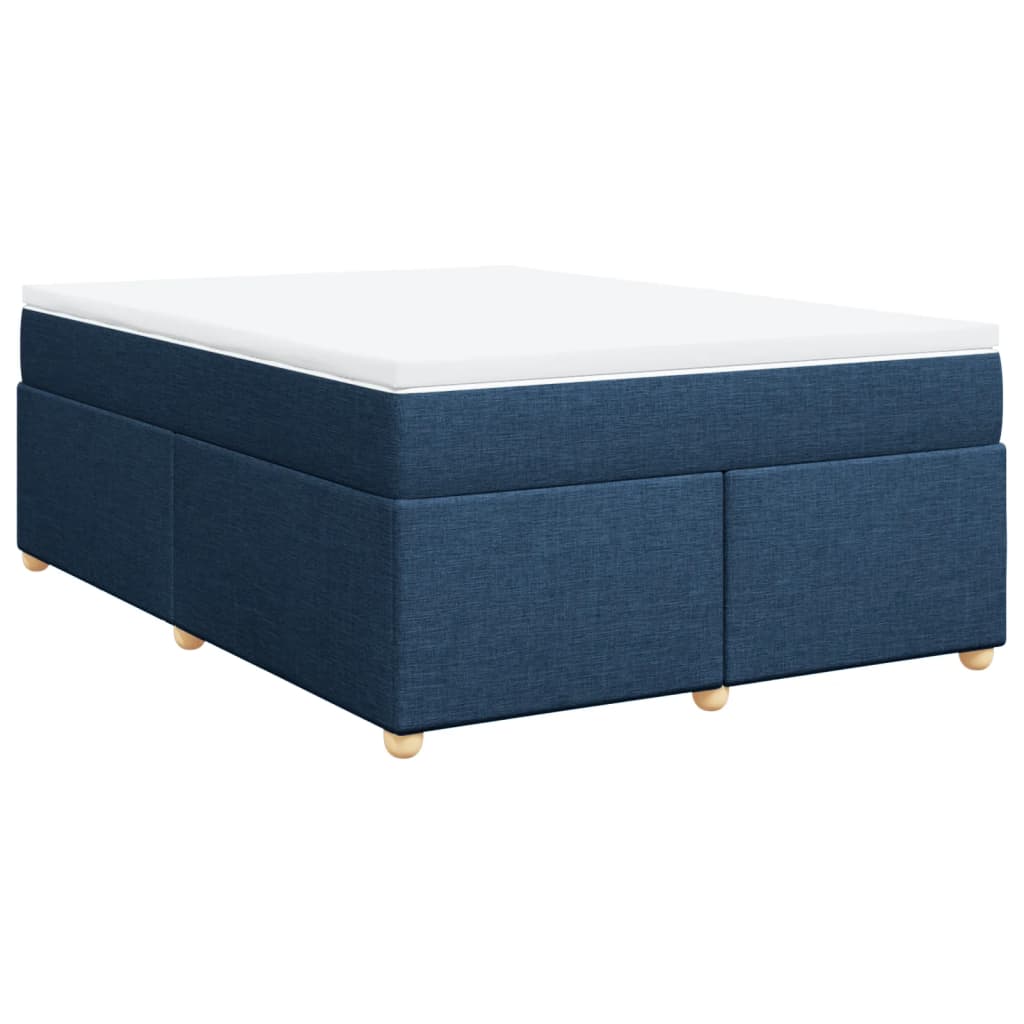 Sommier à lattes de lit avec matelas Bleu 140x200 cm Tissu - XIOS