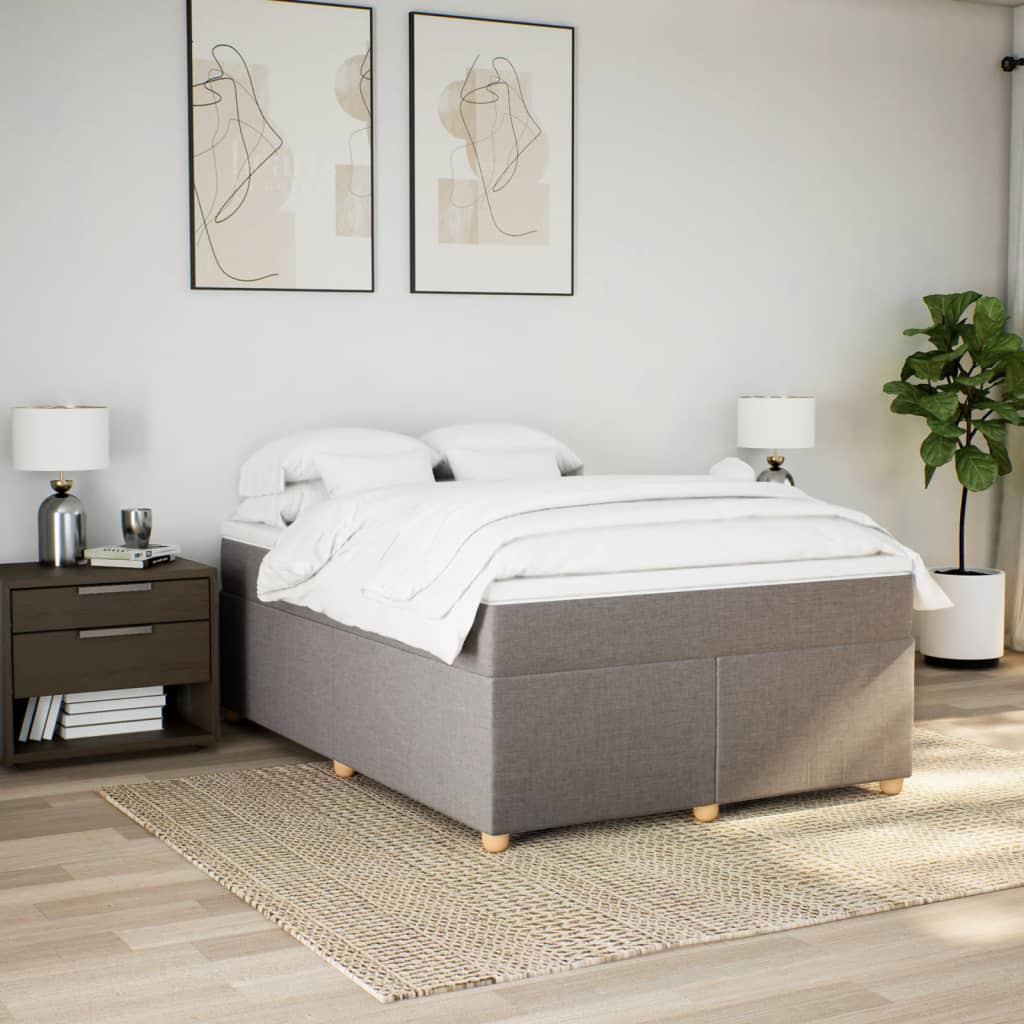 Sommier à lattes de lit avec matelas Taupe 160x200 cm Tissu - XIOS
