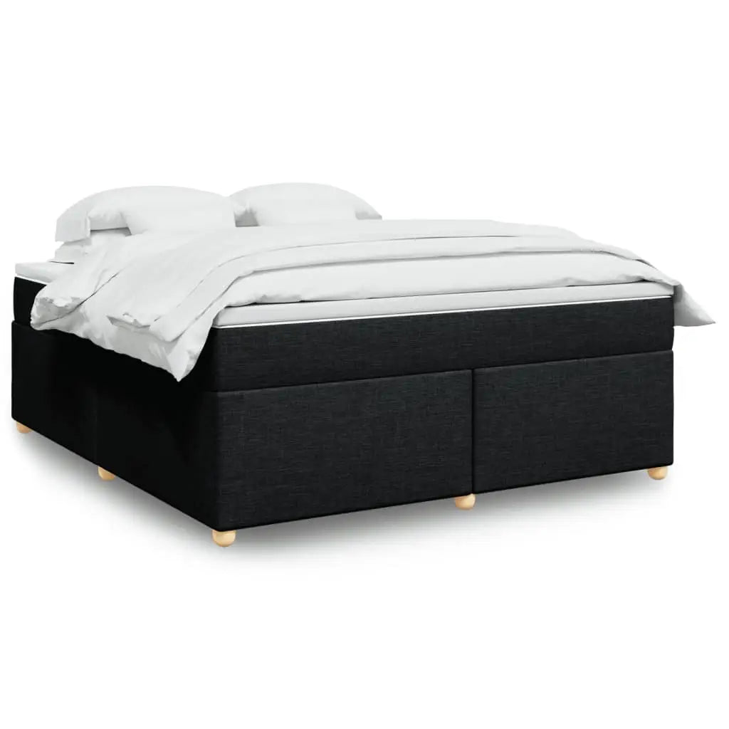 Sommier à lattes de lit avec matelas Noir 180x200 cm Tissu - XIOS