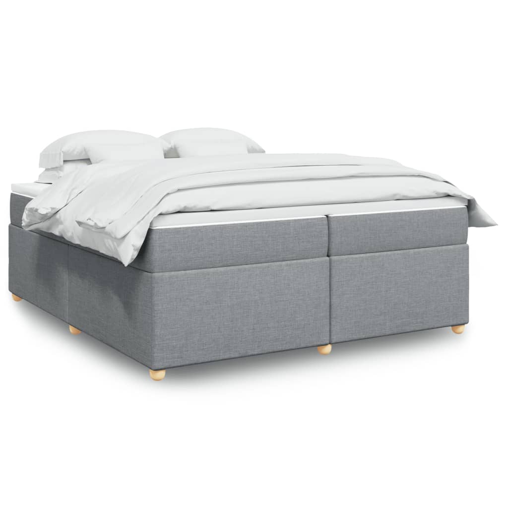 Sommier à lattes de lit avec matelas Gris clair 200x200cm Tissu - XIOS