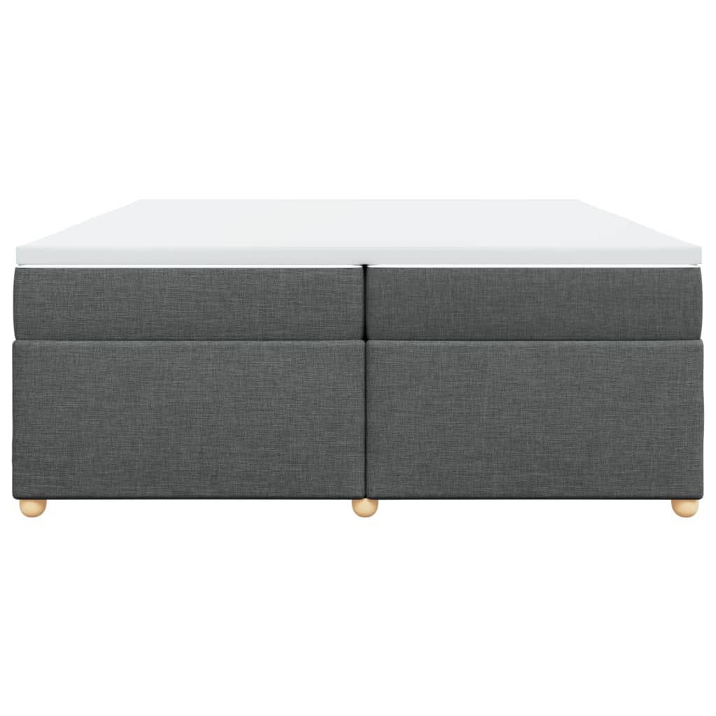 Sommier à lattes de lit avec matelas Gris foncé 200x200cm Tissu - XIOS