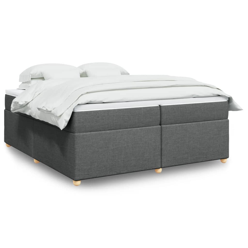 Sommier à lattes de lit avec matelas Gris foncé 200x200cm Tissu - XIOS
