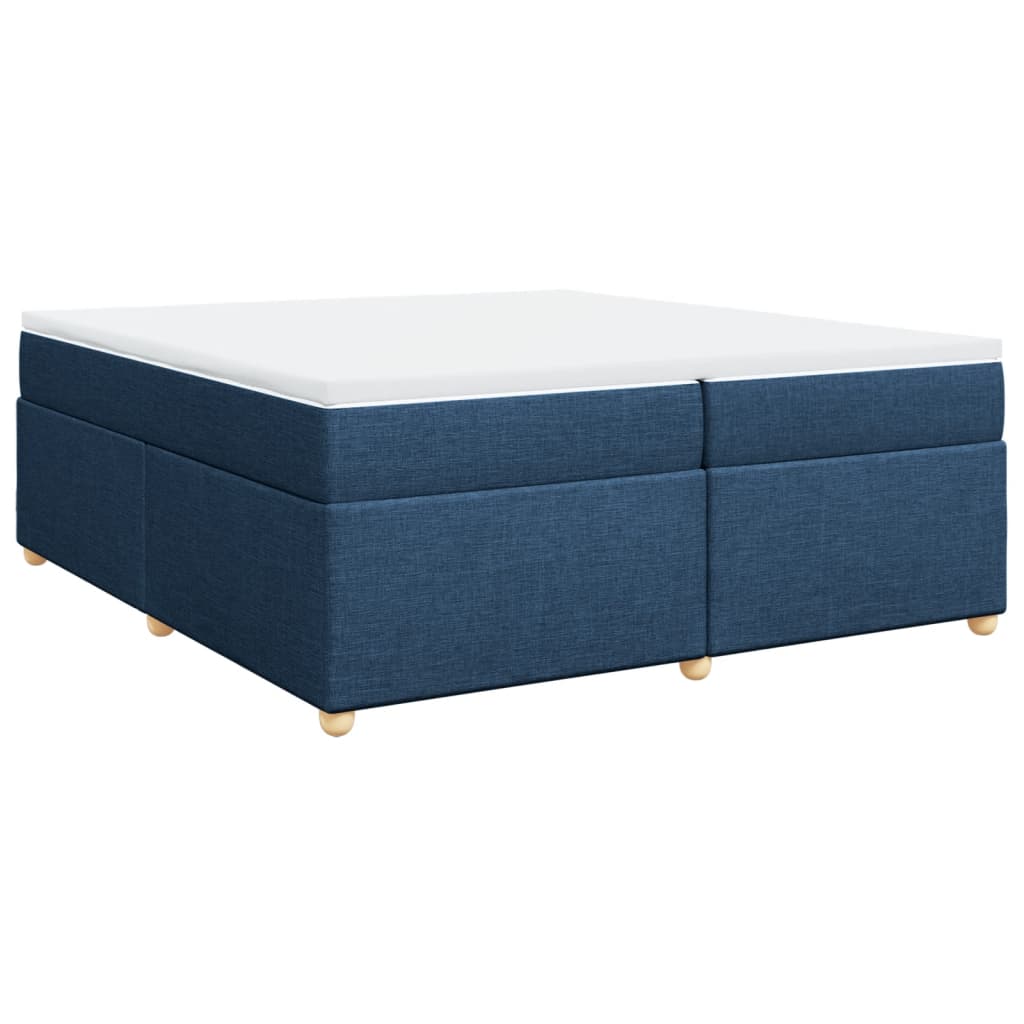 Sommier à lattes de lit avec matelas Bleu 200x200 cm Tissu - XIOS