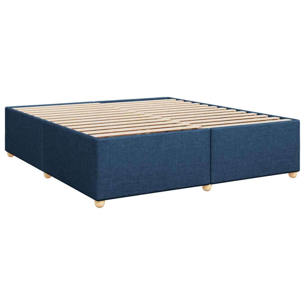 Sommier à lattes de lit avec matelas Bleu 200x200 cm Tissu - XIOS