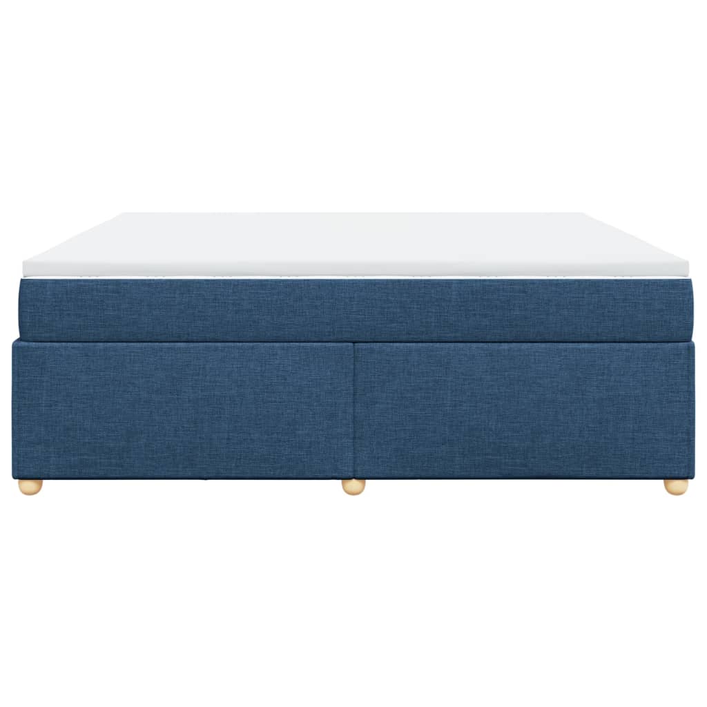 Sommier à lattes de lit avec matelas Bleu 200x200 cm Tissu - XIOS