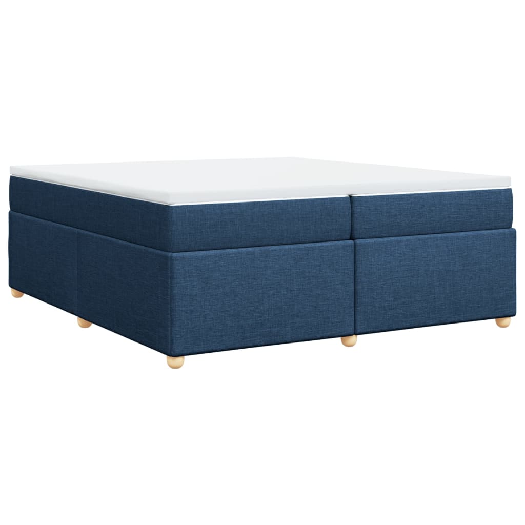 Sommier à lattes de lit avec matelas Bleu 200x200 cm Tissu - XIOS