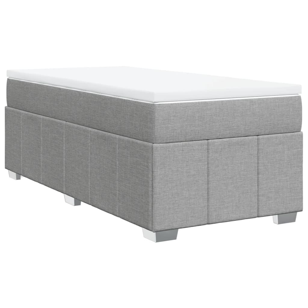 Sommier à lattes de lit avec matelas gris clair 80x200 cm tissu - XIOS