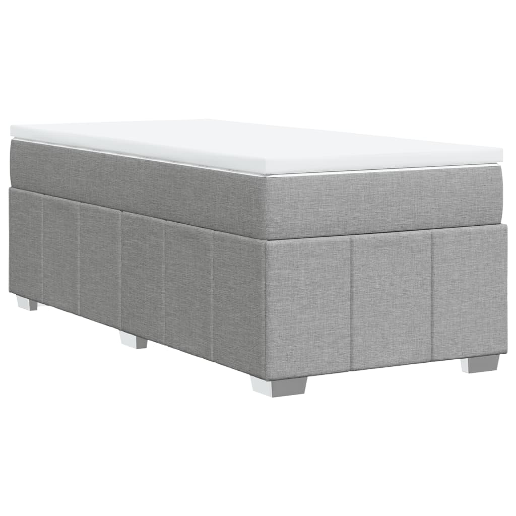 Sommier à lattes de lit avec matelas gris clair 80x200 cm tissu - XIOS