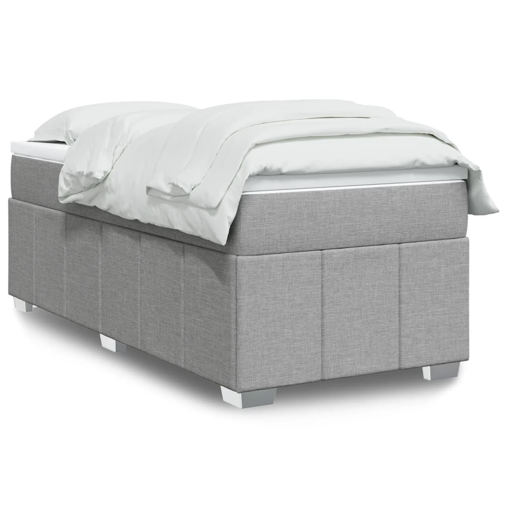 Sommier à lattes de lit avec matelas gris clair 80x200 cm tissu - XIOS