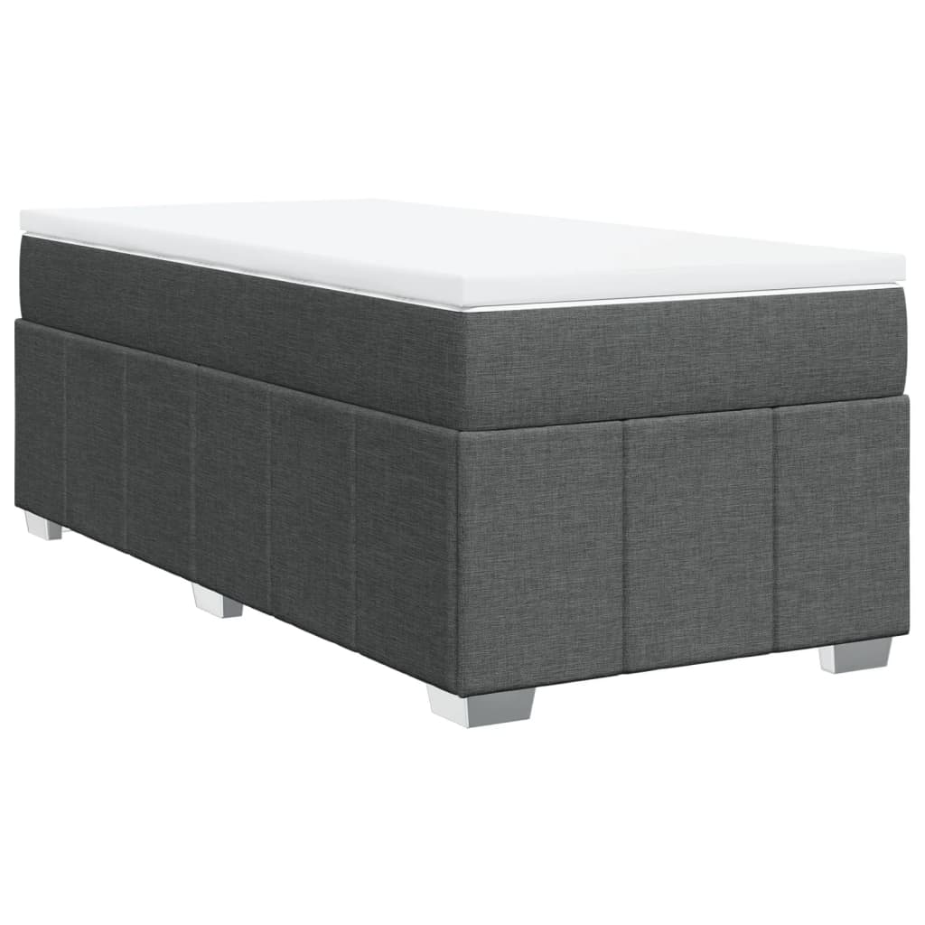 Sommier à lattes de lit et matelas Gris foncé 90x190 cm Tissu - XIOS