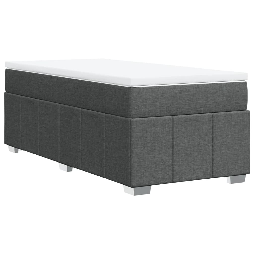 Sommier à lattes de lit et matelas Gris foncé 90x190 cm Tissu - XIOS
