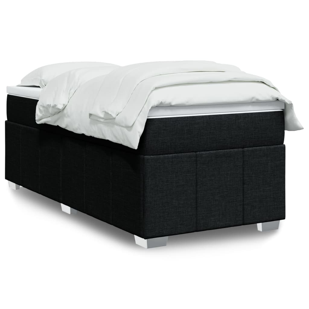 Sommier à lattes de lit avec matelas Noir 90x190 cm Tissu - XIOS