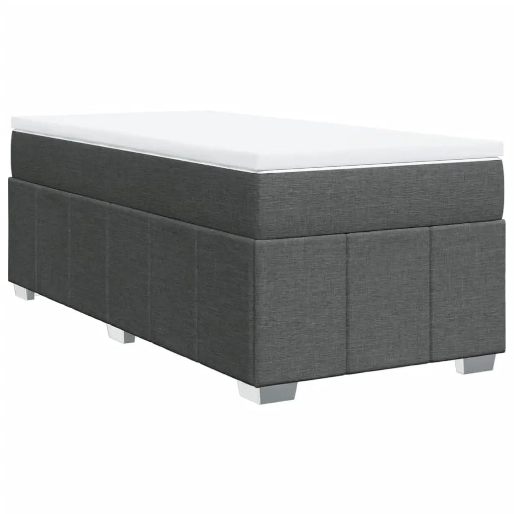 Sommier à lattes de lit avec matelas Gris foncé 90x200 cm Tissu - XIOS