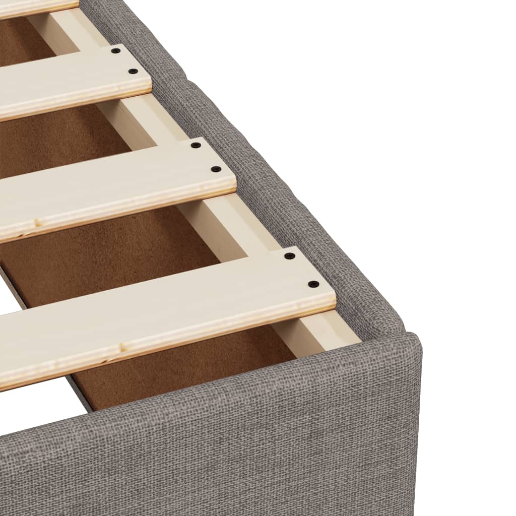 Sommier à lattes de lit avec matelas Taupe 90x200 cm Tissu - XIOS