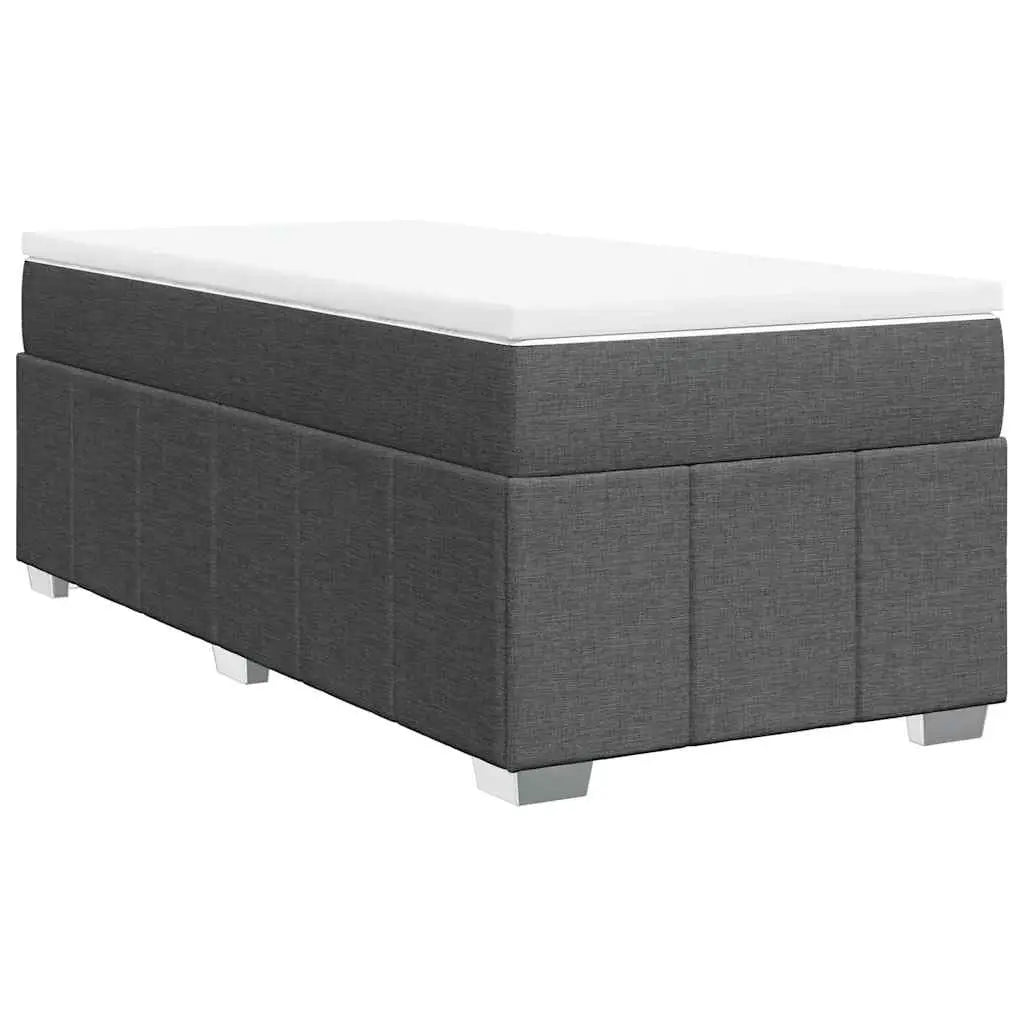 Sommier à lattes de lit avec matelas Gris foncé 100x200cm Tissu - XIOS