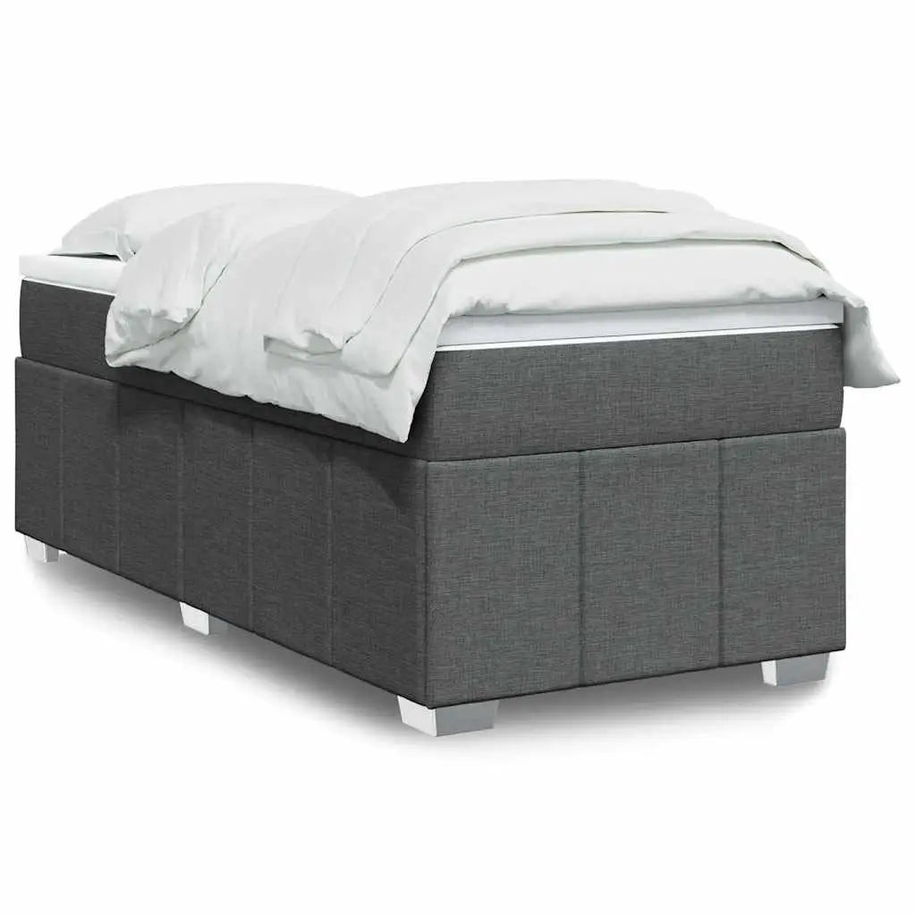 Sommier à lattes de lit avec matelas Gris foncé 100x200cm Tissu - XIOS