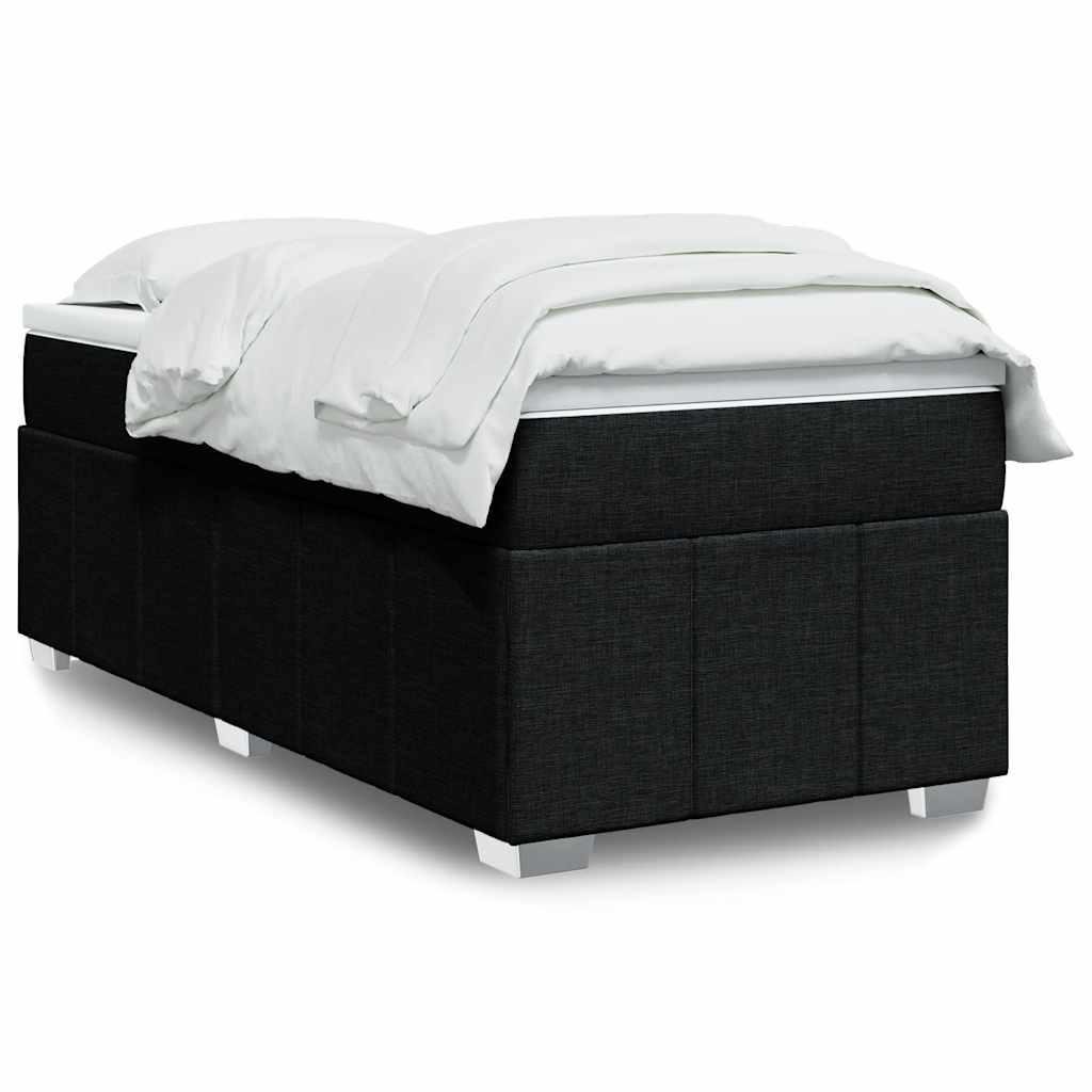 Sommier à lattes de lit avec matelas Noir 100x200 cm Tissu - XIOS